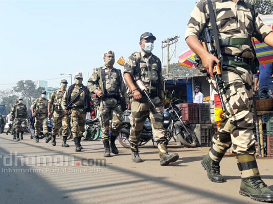 দুর্গাপুরে শুরু হল কেন্দ্রীয় বাহিনীর রুটমার্চ