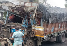পানাগড়-মোড়গ্রাম রাজ্য সড়কে ২টি লরির মুখোমুখি সংঘর্ষ