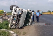 জাতীয় সড়কে পুলিশের গাড়ি উল্টে জখম ৭ পুলিশ