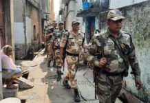 লোকসভা ভোট আসন্ন, বর্ধমানে শুরু কেন্দ্রীয় বাহিনীর রুট মার্চ